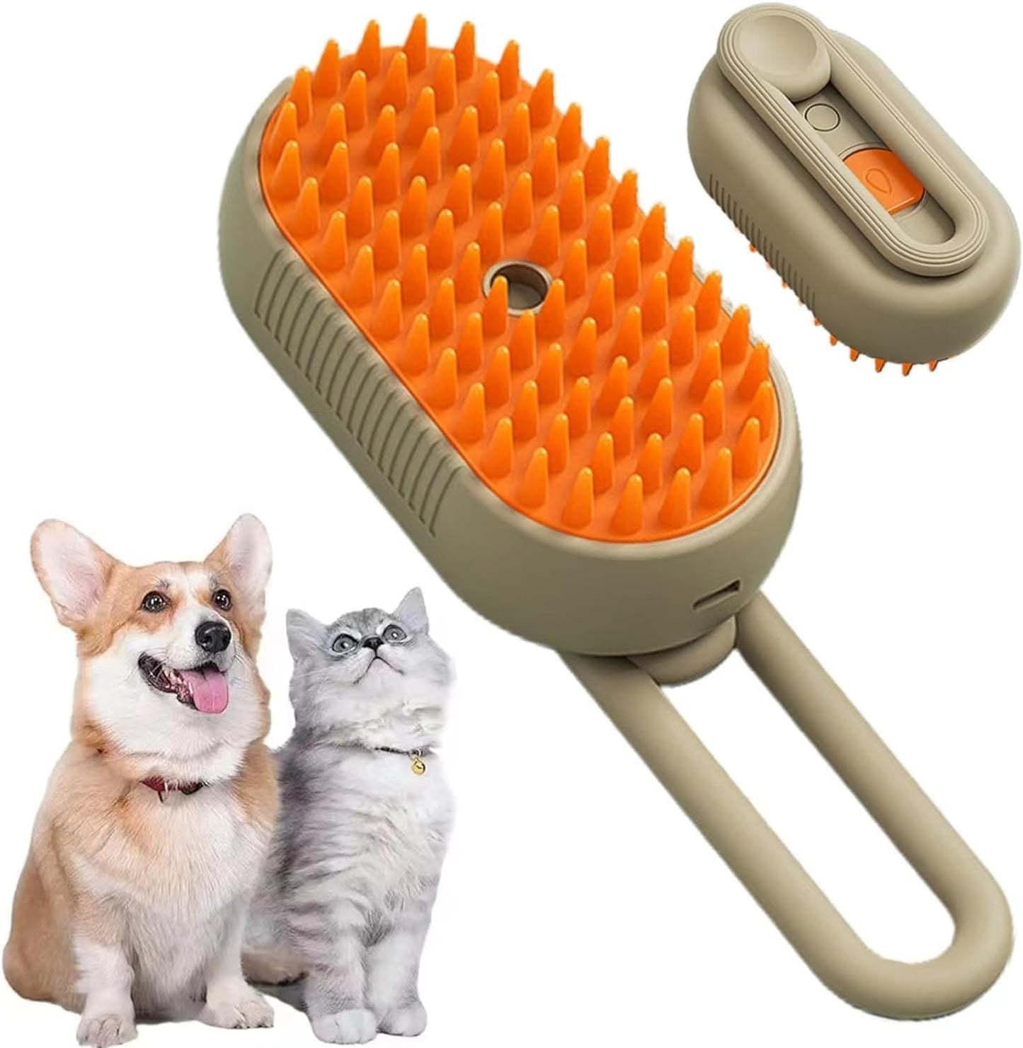 3In1 Pet Steam Brush - One-Touch Spray Pet Hair Removal Tool 360°Rotating Handle Cat Brush With Steam Silicone Massage Comb Cat Brush For Shedding Multifunctional Dog Hair Brush