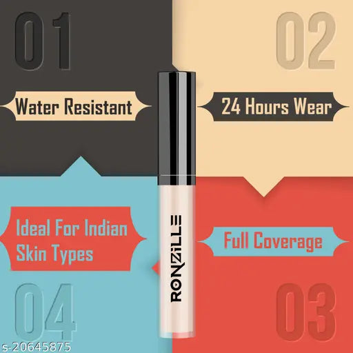 Ronzille High Definition Liquid Concealer – Pack of 2 (Sand Sable &amp; Medium Beige) | 9g Each