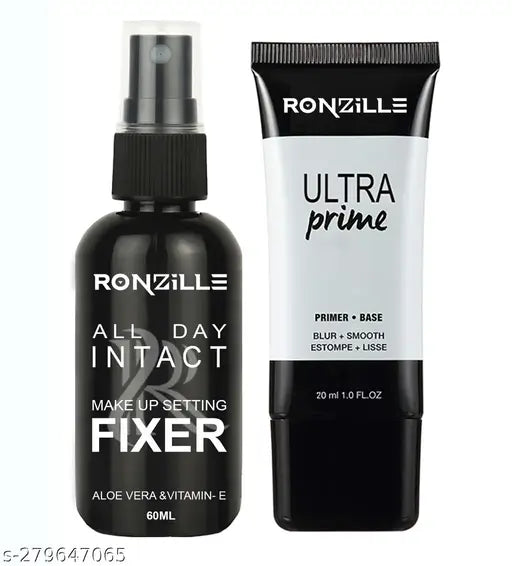 RONZILLE Makeup Fixer (60ml) with Natural Aloe Vera &amp; Vitamin E + Primer Tube (80ml)