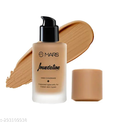 MARS SPF50 PA++++ High Coverage Liquid Foundation | Blemish Free & Blendable Foundation for Makeup (40ml)