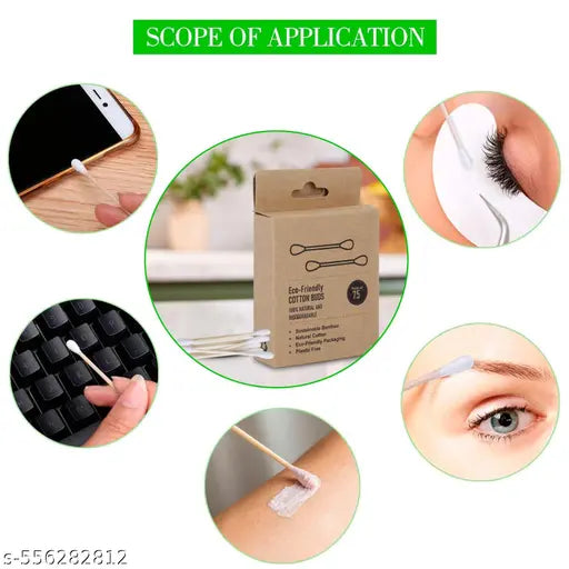 Ry Natural Bamboo Ear Buds – 75 Stems / 150 Swabs (Pack of 4)