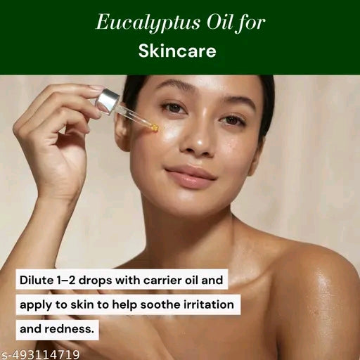 99 Herbs Eucalyptus Essential Oil - 100% Pure & Natural | For Hair Growth, Beard, Skin, Steam, Breathing, Muscle Pain, Diffuser & Aromatherapy - Therapeutic Grade (Undiluted)